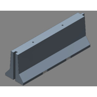 1:14 Concrete Road Barrier (Plastic Version) White