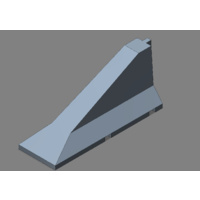 1:14 Concrete Road Barrier (Plastic Version) End 1 White